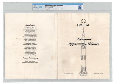 Lot #9011 Neil Armstrong's Omega Apollo Astronaut Appreciation Dinner Menu - Image 2