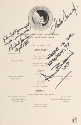 Lot #9348 Apollo 12 Signed Lunar Receiving Lab Menu