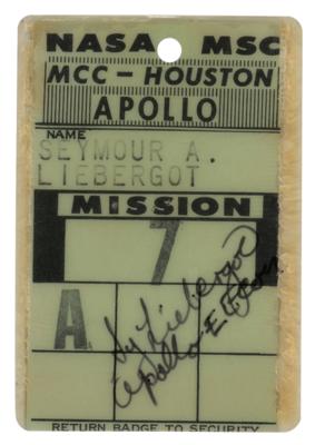 Lot #9196 Sy Liebergot's Apollo 7 Mission Badge