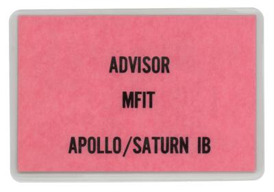 Lot #9177 Apollo 1 Mission Failure Investigation Team Access Badge