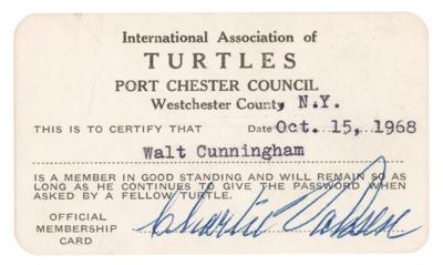 Lot #9197 Walt Cunningham's Turtles Club Membership Card
