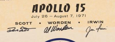 Lot #9453 Apollo 15 Flown Flag on Crew-Signed Certificate - Image 2