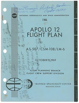 Lot #9345 Alan Bean and Richard Gordon Signed Apollo 12 Final Flight Plan