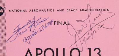 Lot #9376 James Lovell and Fred Haise Signed Apollo 13 Final Flight Plan - Image 2