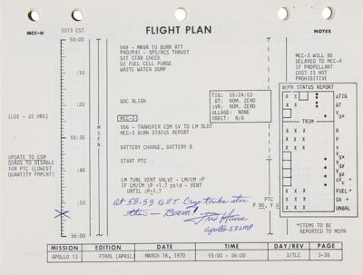 Lot #9376 James Lovell and Fred Haise Signed Apollo 13 Final Flight Plan - Image 3