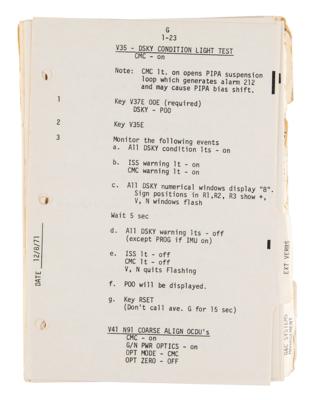 Lot #9508 Fred Haise's Training-Used Apollo 16 CSM G&C Checklist - Image 4