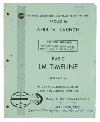 Lot #9509 Fred Haise's Training-Used Apollo 16 LM Timeline Book - Image 1