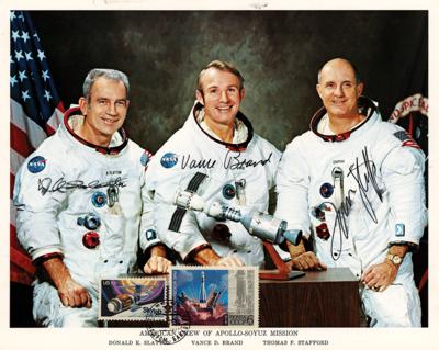 Lot #9761 Apollo-Soyuz: American Crew Signed Photograph