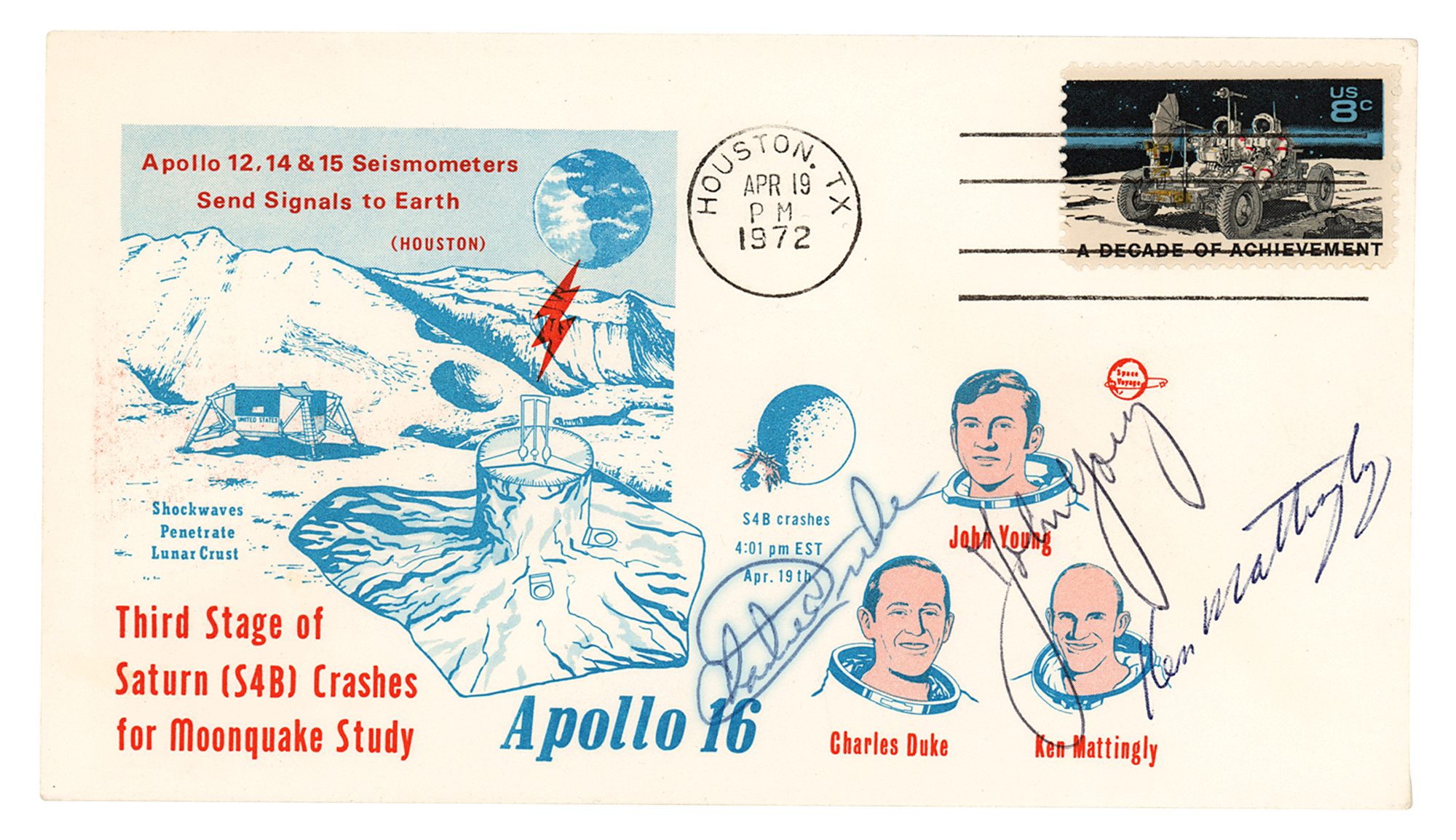 Lot #9510 Apollo 16 Signed Cover