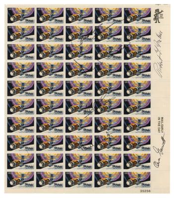 Lot #9743 Skylab Multi-Signed Stamp Sheet - Image 1