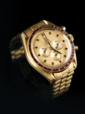 Lot #9003 Ron Evans's 18K Gold Omega Speedmaster Professional Watch
