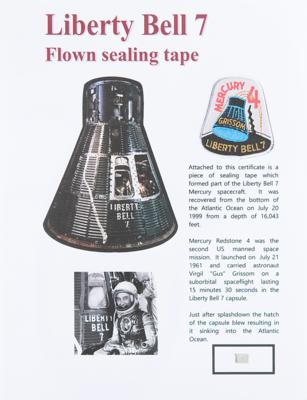 Lot #9111 Liberty Bell 7 Sealing Tape (Attested as Flown)
