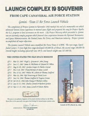 Lot #9165 Gemini Program: Launch Complex 19 Linoleum Fragment - Image 1