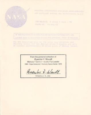 Lot #9708 Guenter Wendt's Lot of (3) Original NASA Photographs - Image 4