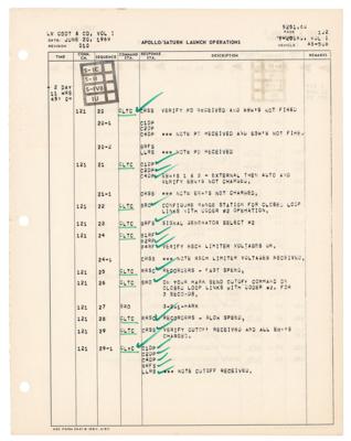 Lot #9342 Apollo 11: Norm Carlson Annotated Launch Manual Pages - Image 1