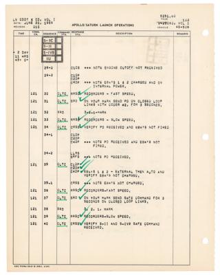 Lot #9342 Apollo 11: Norm Carlson Annotated Launch Manual Pages - Image 2