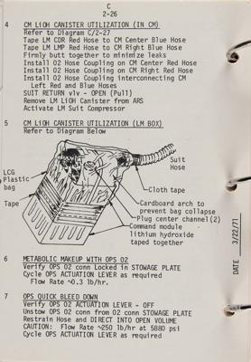 Lot #9447 Dave Scott's Apollo 15 Flown CSM Contingency Checklist - Image 3