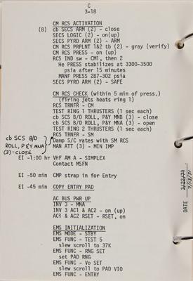 Lot #9447 Dave Scott's Apollo 15 Flown CSM Contingency Checklist - Image 4