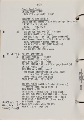Lot #9447 Dave Scott's Apollo 15 Flown CSM Contingency Checklist - Image 6