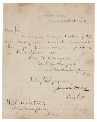 Lot #222 Joseph Henry Letter Signed