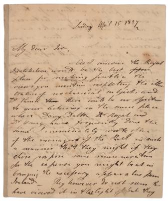 Lot #176 Charles Babbage Autograph Letter Signed on Royal Institution Lectures - Image 1