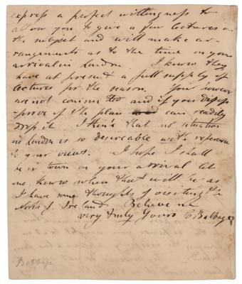Lot #176 Charles Babbage Autograph Letter Signed on Royal Institution Lectures - Image 2