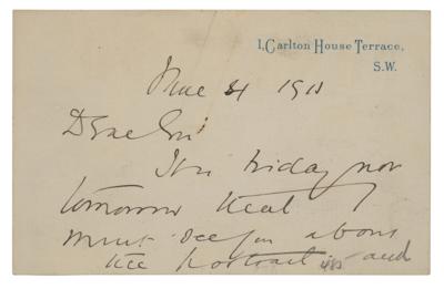 Lot #259 George Curzon Autograph Letter Signed - Image 1