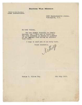 Lot #270 Alfred Harmsworth, 1st Viscount Northcliffe Typed Letter Signed - Image 1