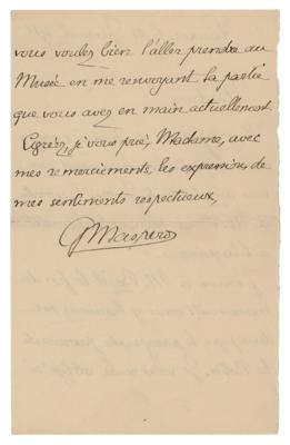 Lot #298 Gaston Maspero Autograph Letter Signed - Image 2