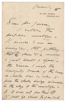 Lot #442 John Singer Sargent Autograph Letter Signed - Image 1