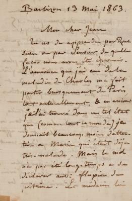 Lot #424 Jean-François Millet Autograph Letter Signed - Image 1