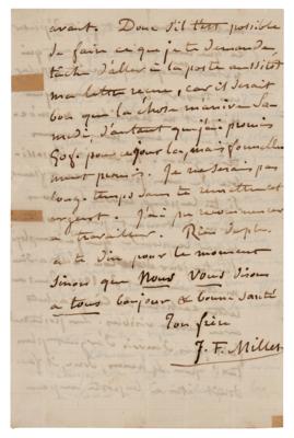 Lot #424 Jean-François Millet Autograph Letter Signed - Image 4