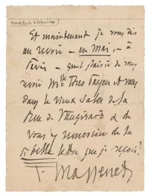 Lot #523 Jules Massenet Autograph Letter Signed - Image 1