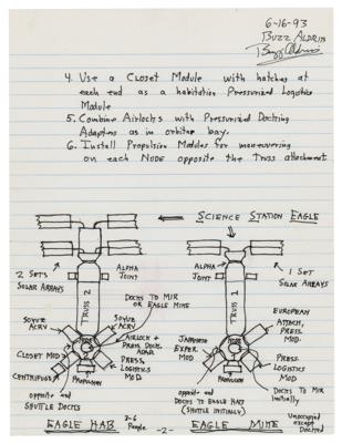 Lot #373 Buzz Aldrin Handwritten Draft for 'Space Station Eagle' - Image 2
