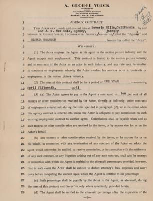 Lot #699 Gloria Swanson Document Signed - Image 3