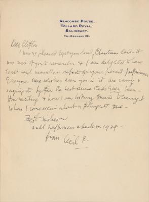 Lot #610 Cecil Beaton Autograph Letter Signed to Clifton Webb - Image 1