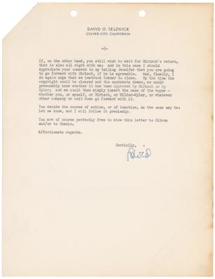 Lot #689 David O. Selznick Typed Letter Signed to Billy Wilder - Image 2
