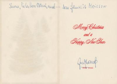 Lot #659 Fritz Lang Signed Christmas Card