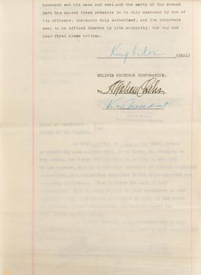 Lot #702 King Vidor Document Signed - Image 1