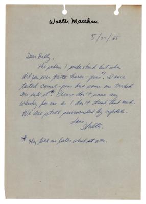 Lot #666 Walter Matthau Autograph Letter Signed to Billy Wilder - Image 1