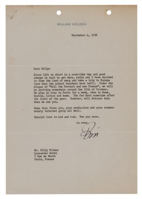 Lot #651 William Holden Typed Letter Signed to Billy Wilder - Image 1