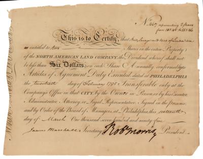 Lot #148 Robert Morris Document Signed (1795)
