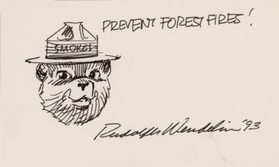 Lot #461 Rudolph Wendelin Original Sketch of Smokey the Bear - Image 1
