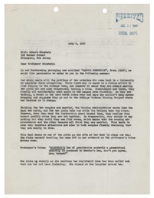 Lot #189 Albert Einstein Document Signed for Hollywood Reference to Law of Gravitation - Image 2