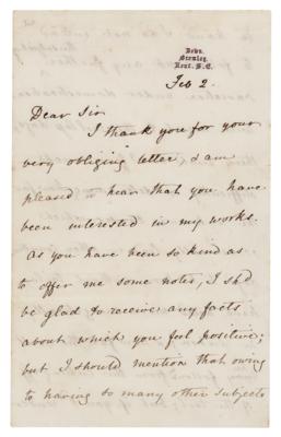 Lot #180 Charles Darwin Archive of (4) Signed Scientific Letters on Tailless Dogs and Carnivorous Plants - Image 1