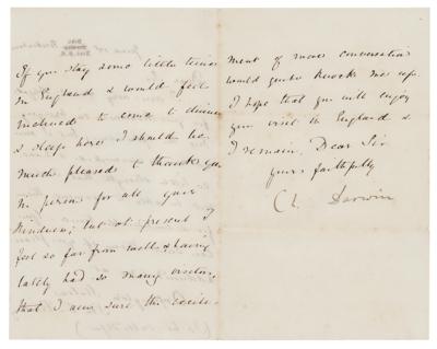 Lot #180 Charles Darwin Archive of (4) Signed Scientific Letters on Tailless Dogs and Carnivorous Plants - Image 10