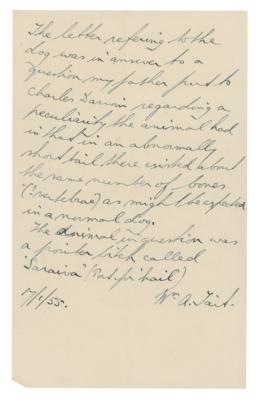 Lot #180 Charles Darwin Archive of (4) Signed Scientific Letters on Tailless Dogs and Carnivorous Plants - Image 11