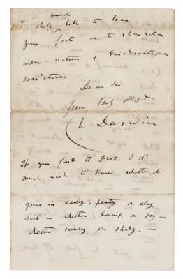 Lot #180 Charles Darwin Archive of (4) Signed Scientific Letters on Tailless Dogs and Carnivorous Plants - Image 6