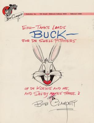 Lot #446 Bob Clampett Original Sketch of Bugs Bunny - Image 1