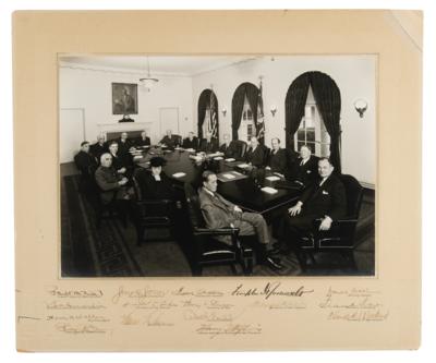 Lot #37 Franklin D. Roosevelt and Cabinet Oversized Signed Photograph - Image 1
